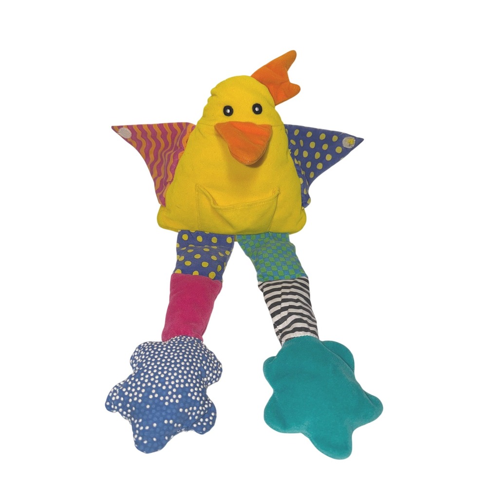 Vintage 1993 Earlyears Plush Chicken Activity Toy Mirror Multi Sensory 15 Inch
